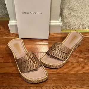 Enzo Angiolini Natural Woven Straw Sandal